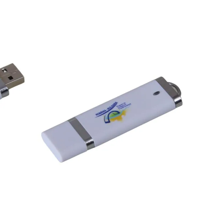 Stickuri USB clasice personalizate alb 8 GB