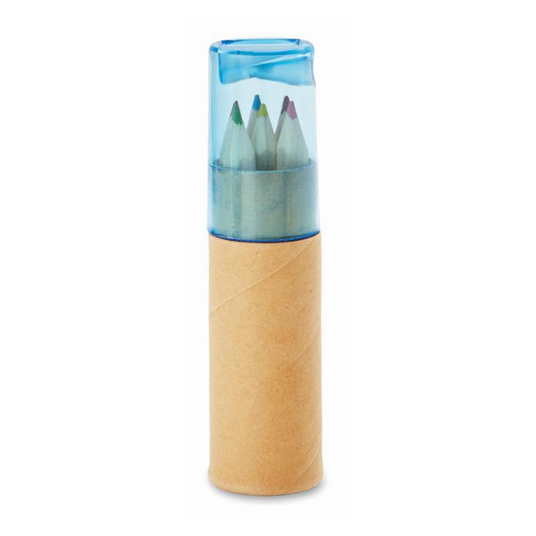 6 creioane în tub PETIT LAMBUT Albastru transparent