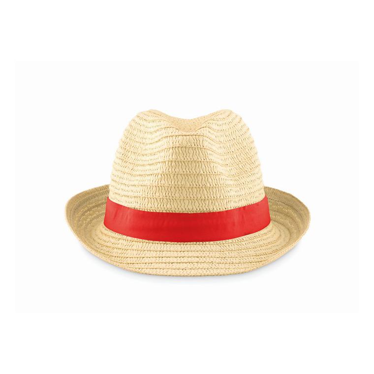 Pălărie din paie naturale BOOGIE Roșu