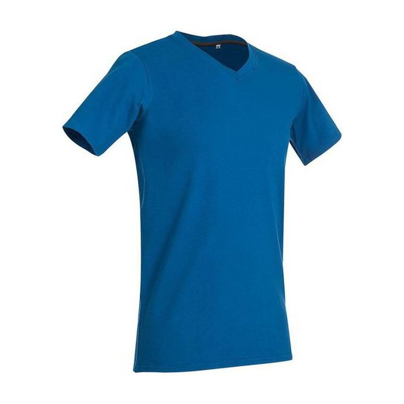 Tricou mânecă scurtă cu guler în V Clive Albastru S