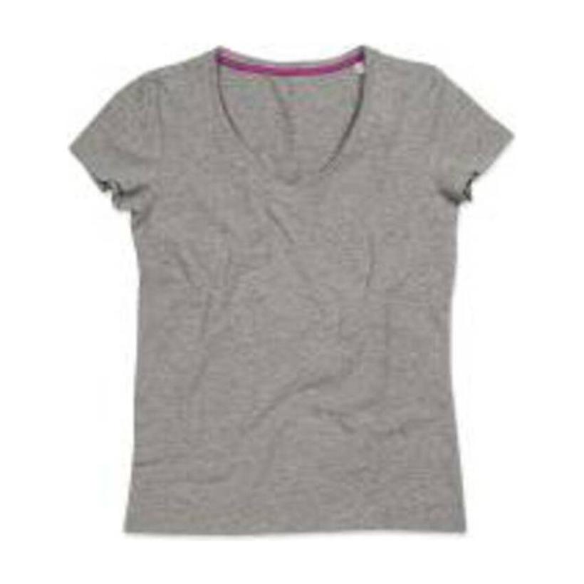 Tricou cu mânecă scurtă pentru femei CLAIRE (V-NECK) Gri M