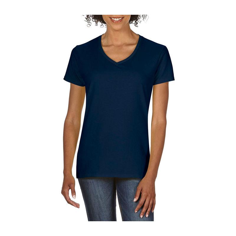 Tricou cu guler în V pentru femei Gildan Premium Cotton® Navy XXL