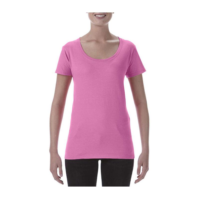 Tricou cu guler larg pentru femei Gildan Softstyle® Roz XL