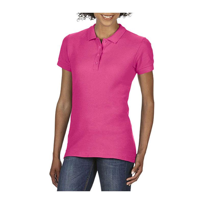 Tricou polo pentru femei Gildan Softstyle® Roz XL