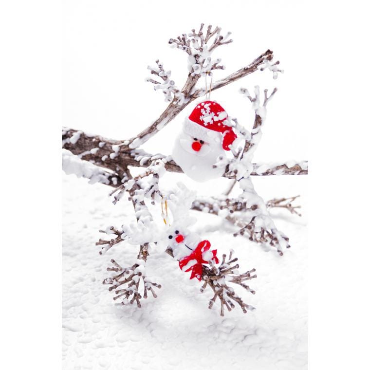 Set ornamente pentru brad Tainox alb roșu