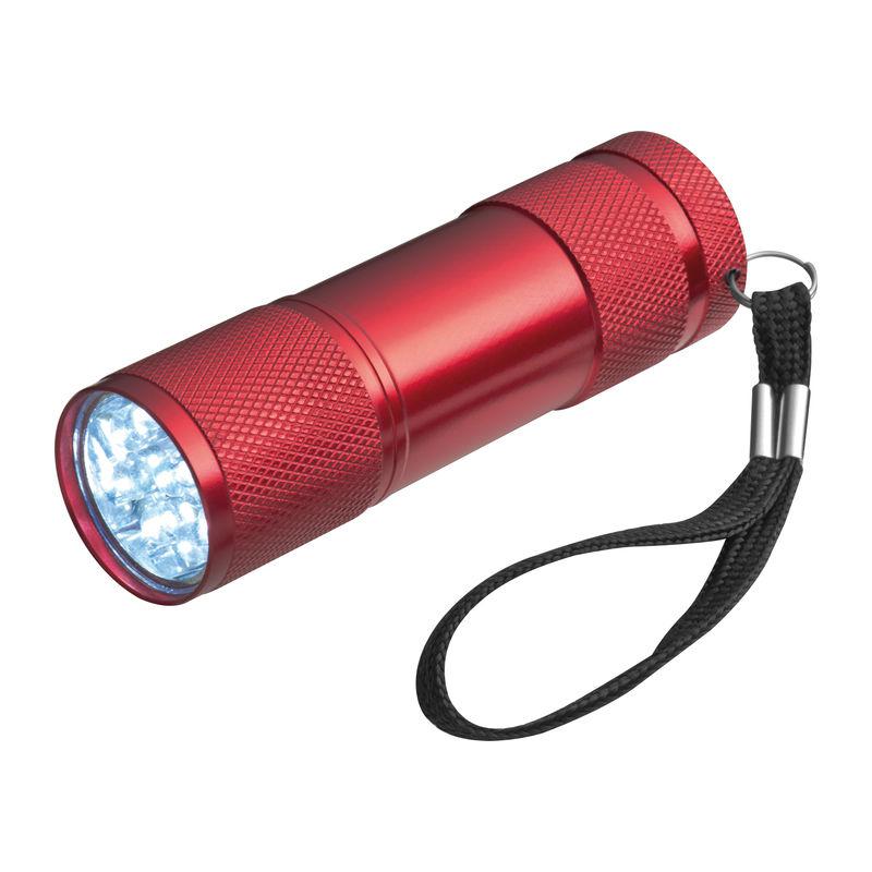 Lanternă cu 9 LED-uri în cutie Roșu
