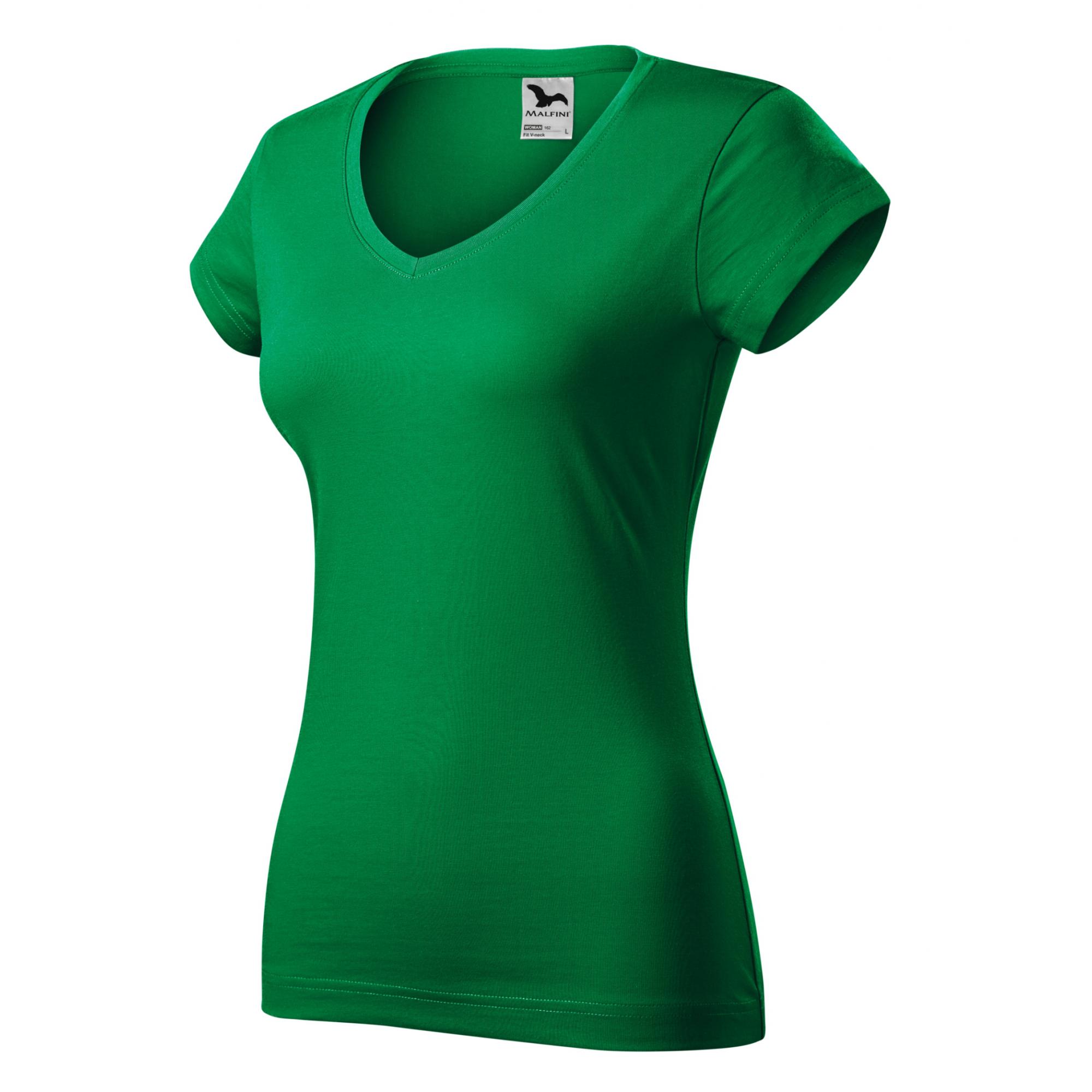 Tricou pentru damă Fit V-neck 162 Verde mediu XL