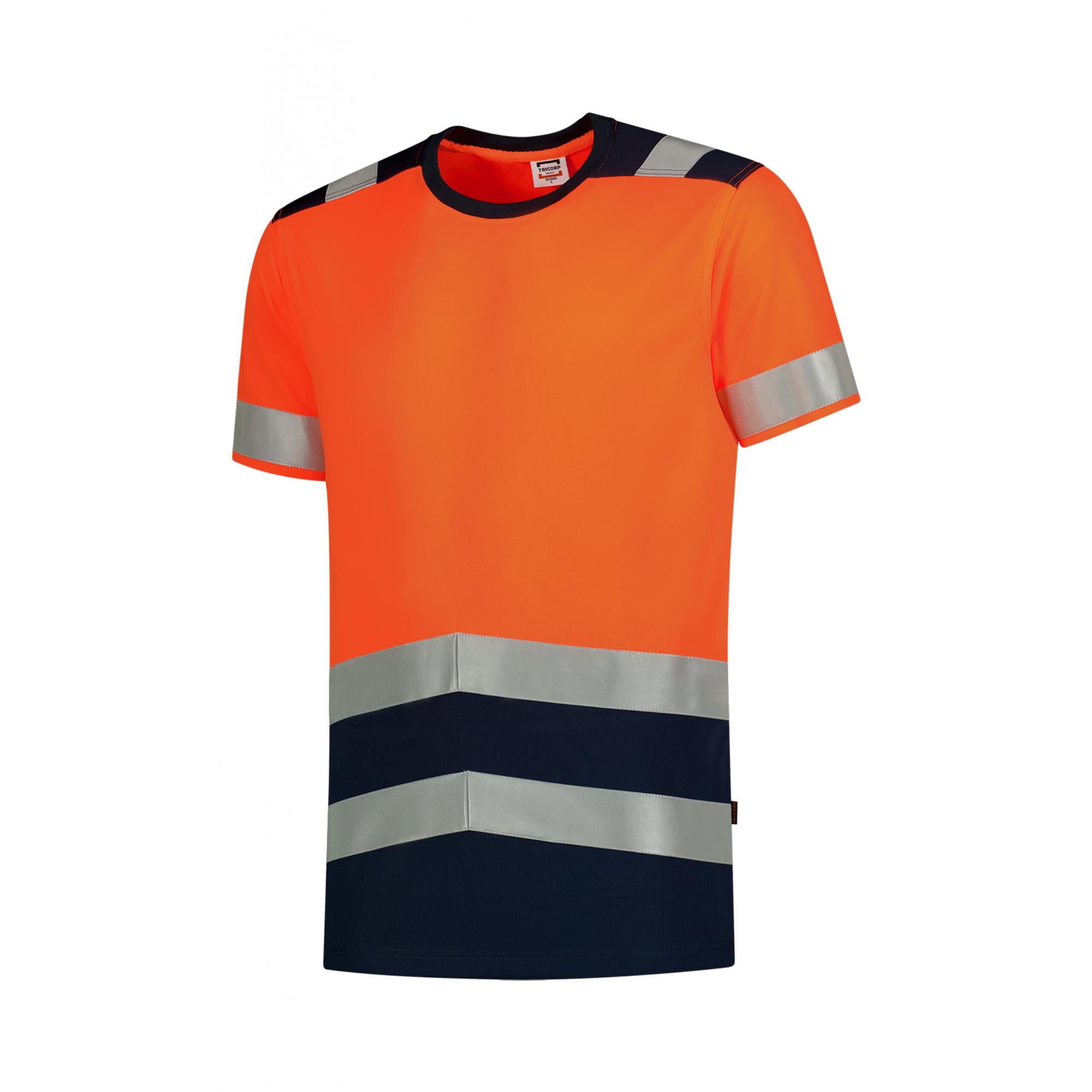 Tricou unisex T-Shirt High Vis Bicolor T01 Portocaliu S