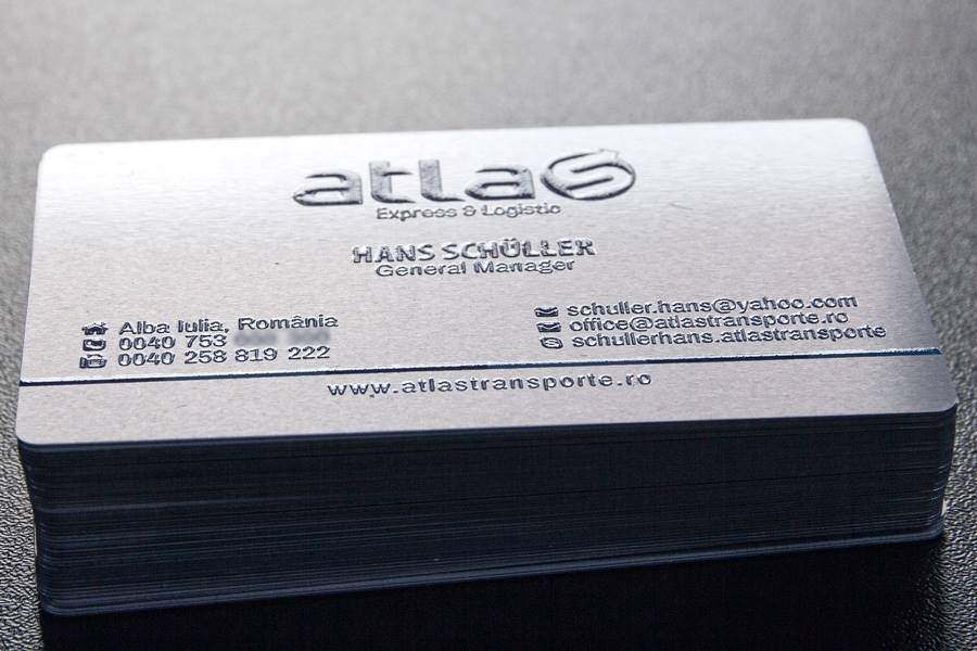Cărți de vizită metalice Atlas