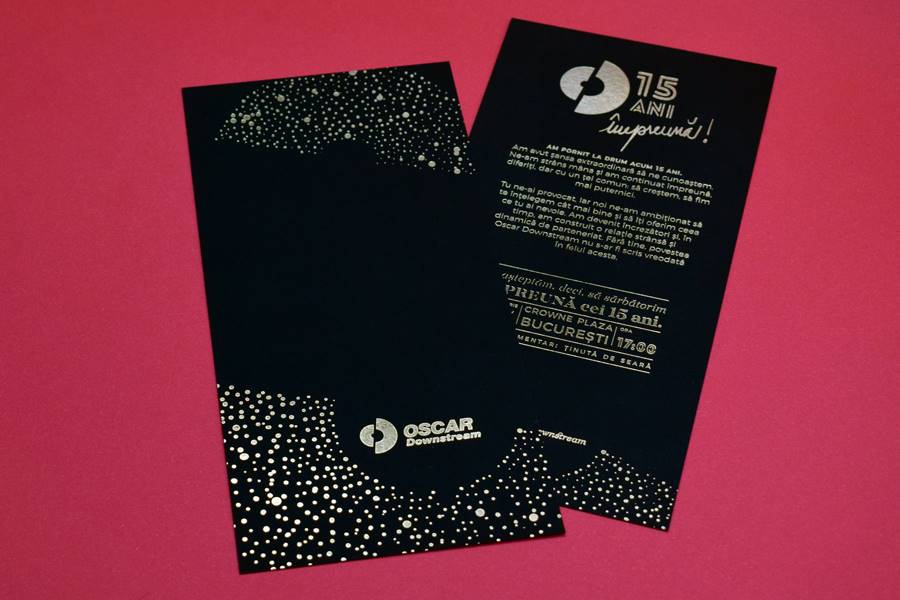 Invitație imprimată folio auriu