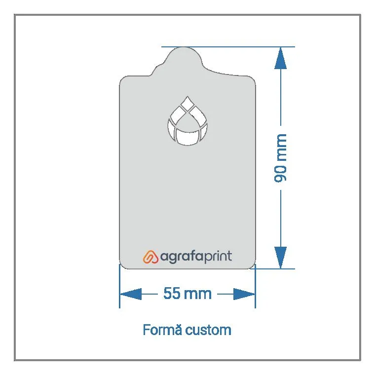 55 x 90 mm - formă custom