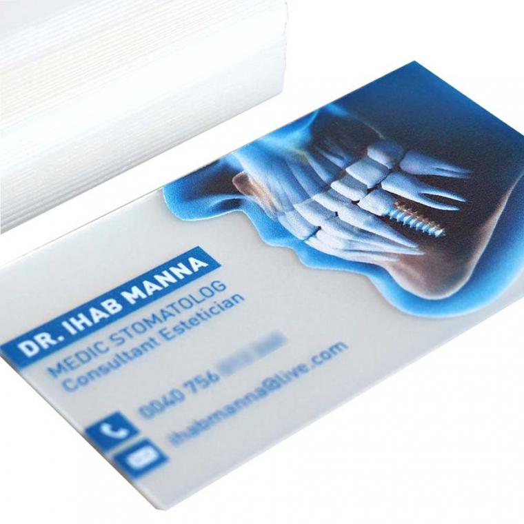 Cărți de vizită transparente 50 x 90 mm (portrait)