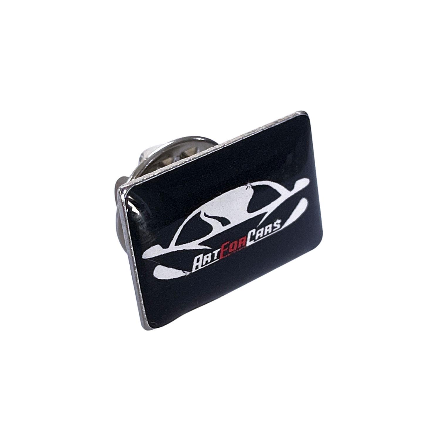 Insigne metalice cu lentilă rășină Argintiu Dreptunghiular - 18 x 12 mm