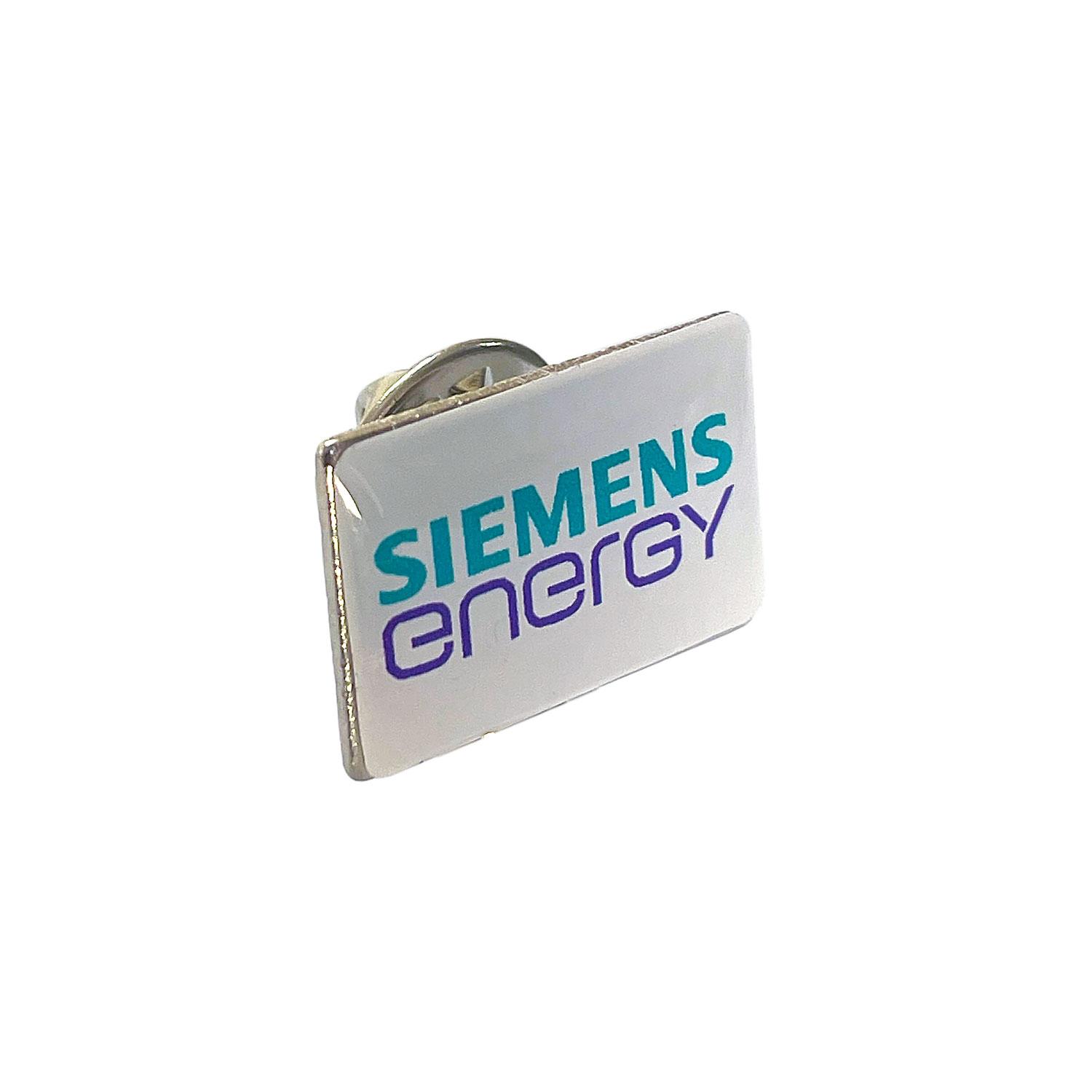Insigne metalice cu lentilă rășină Argintiu Dreptunghiular - 18 x 12 mm