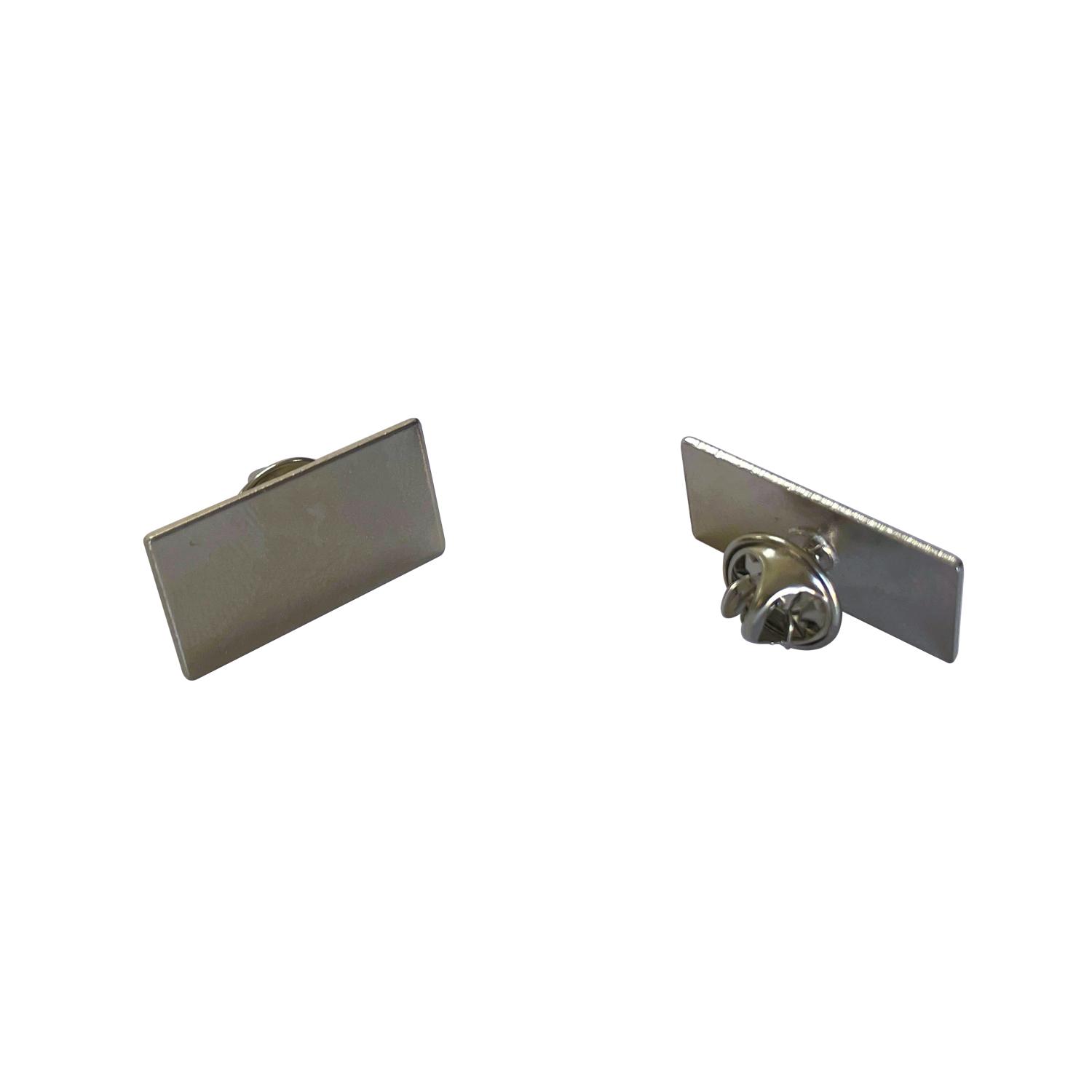 Insigne metalice cu lentilă rășină Argintiu Dreptunghiular - 26 x 14 mm