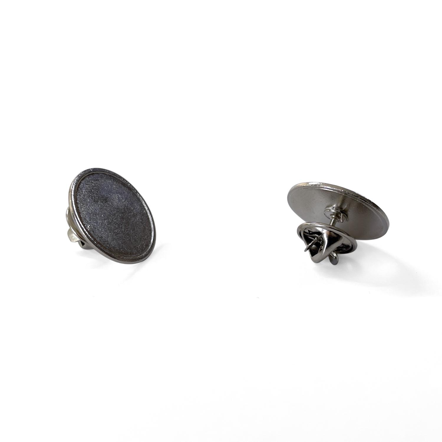 Insigne metalice cu lentilă rășină Argintiu Rotund - Ø 20 mm