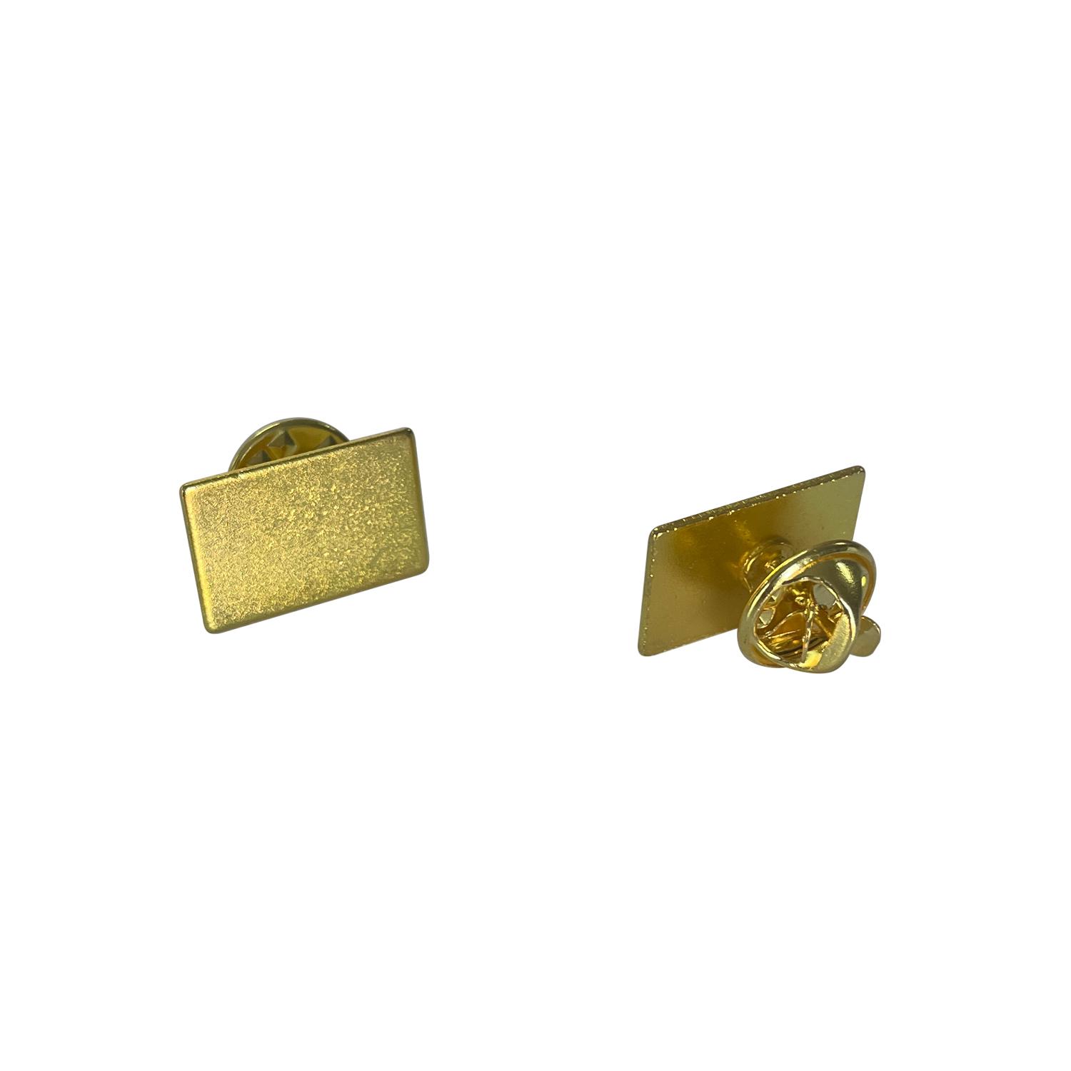 Insigne metalice cu lentilă rășină Auriu Dreptunghiular - 12 x 18 mm