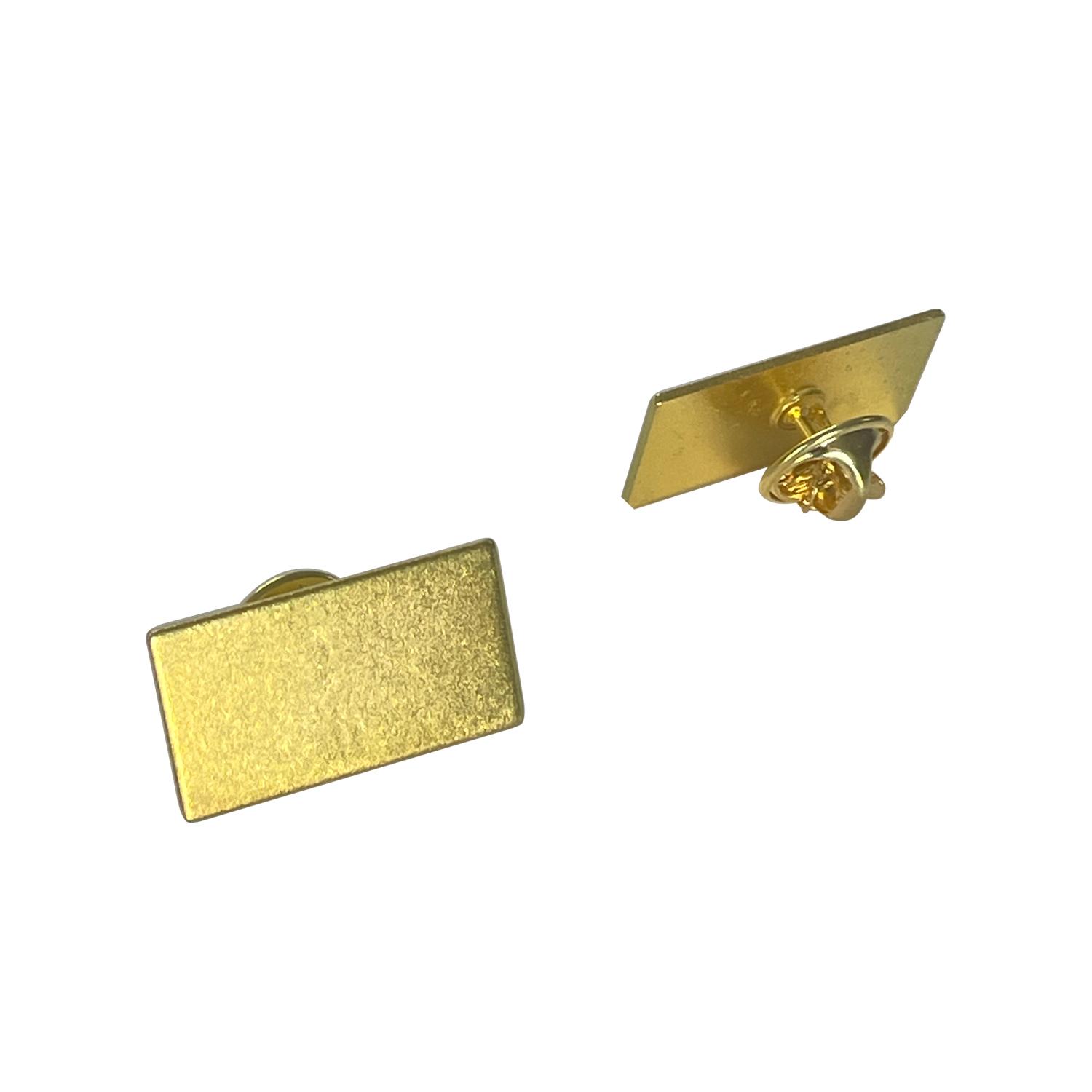 Insigne metalice cu lentilă rășină Auriu Dreptunghiular - 26 x 14 mm