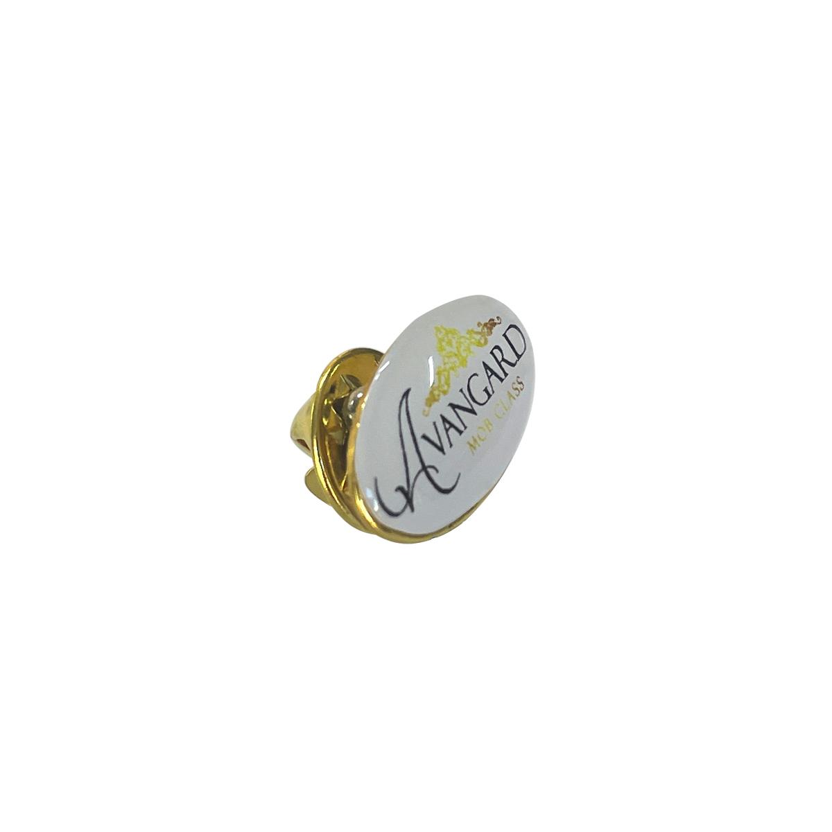 Insigne metalice cu lentilă rășină Auriu Oval - 20 x 11 mm