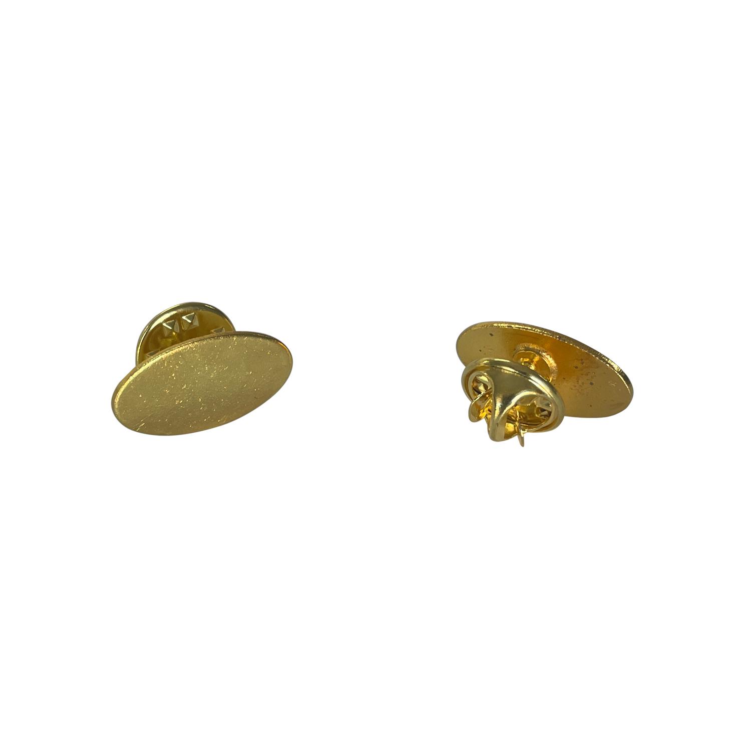 Insigne metalice cu lentilă rășină Auriu Oval - 20 x 11 mm