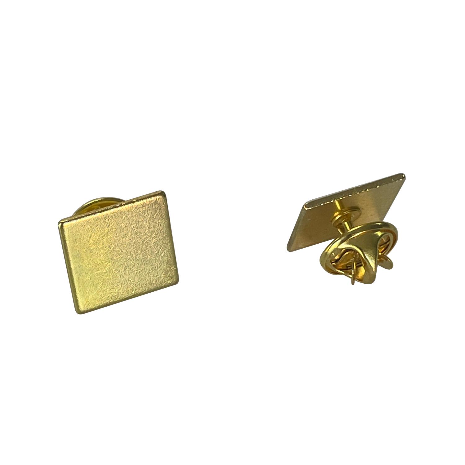 Insigne metalice cu lentilă rășină Auriu Pătrat - 15 x 15 mm