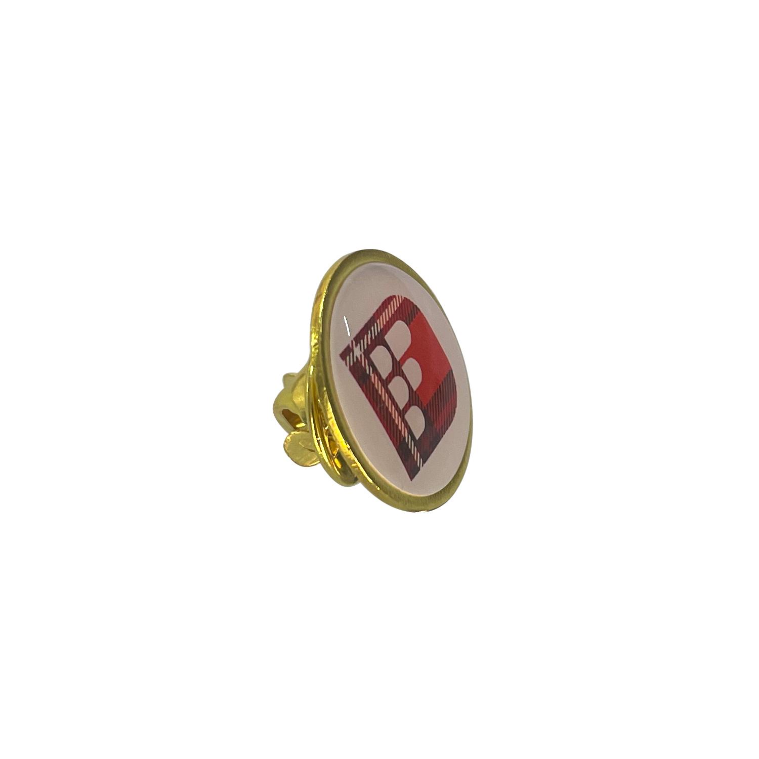 Insigne metalice cu lentilă rășină Auriu Rotund - Ø 20 mm