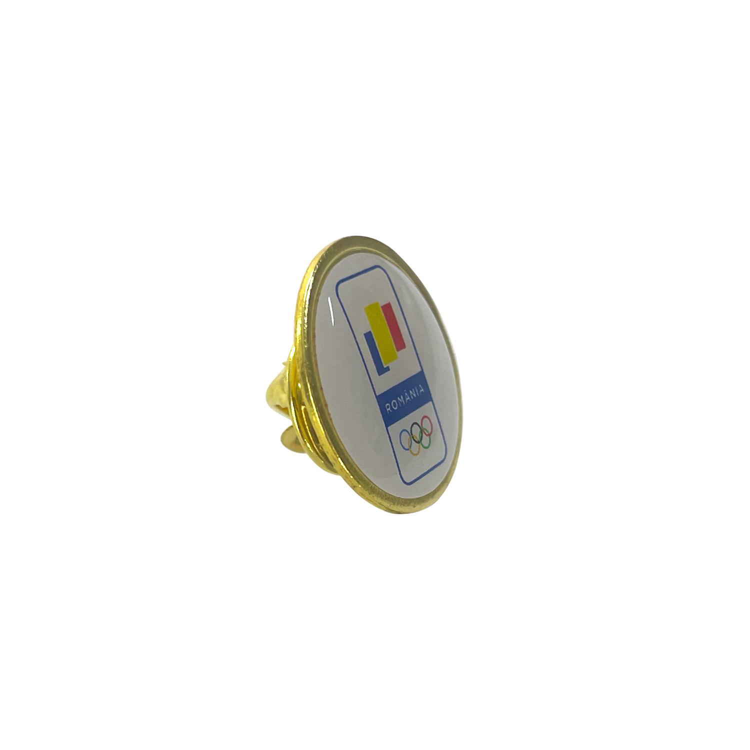 Insigne metalice cu lentilă rășină Auriu Rotund - Ø 20 mm