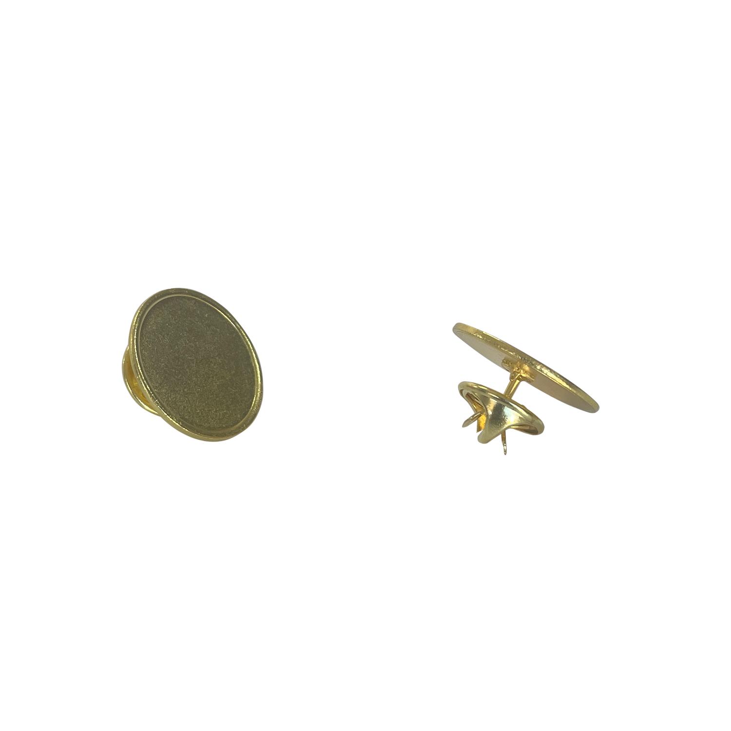 Insigne metalice cu lentilă rășină Auriu Rotund - Ø 20 mm
