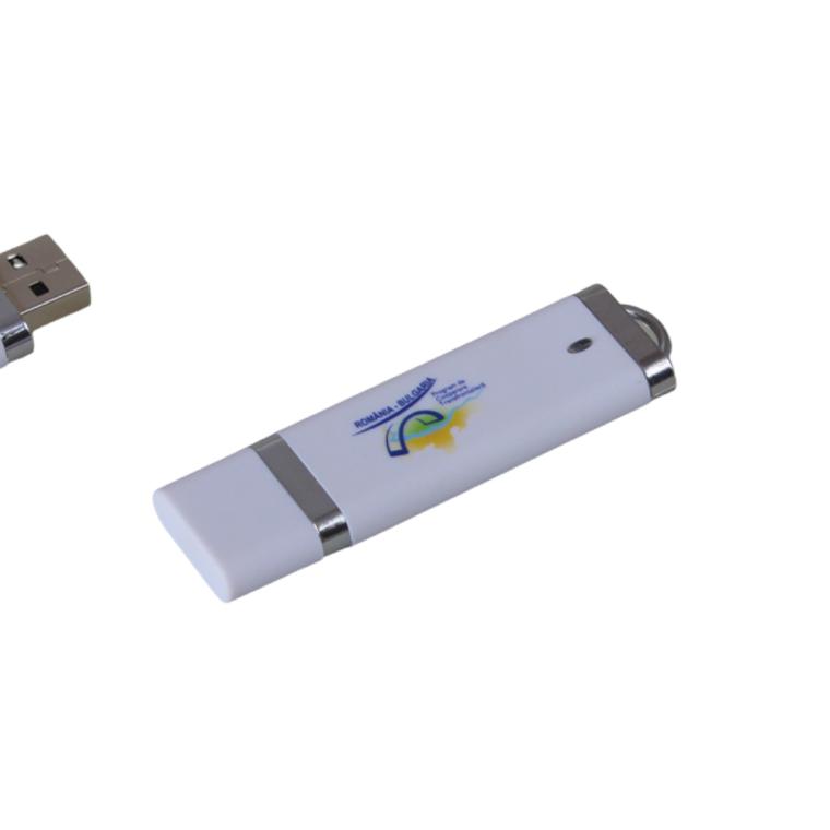 Stickuri USB clasice personalizate alb 4 GB