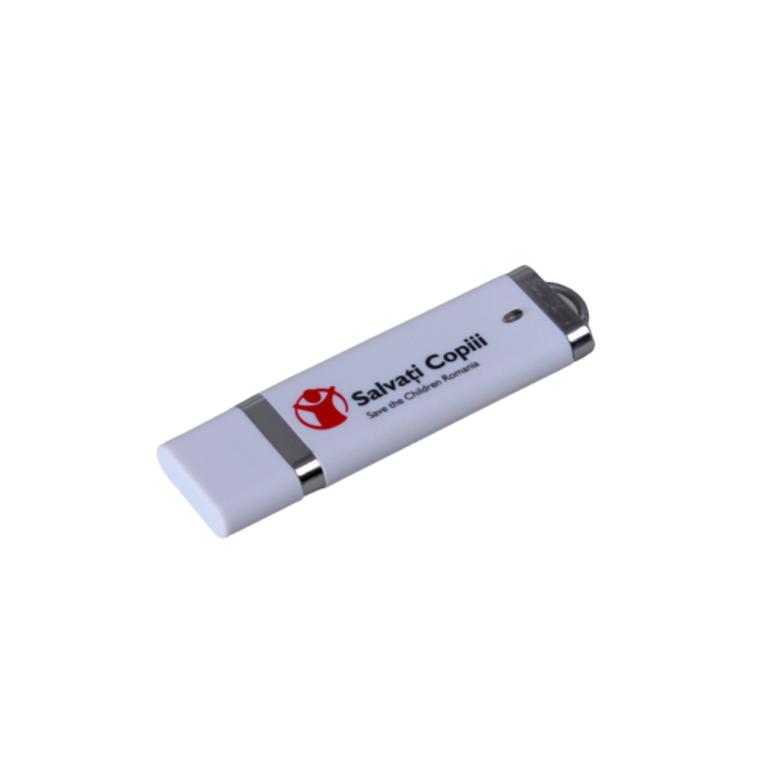 Stickuri USB clasice personalizate alb 8 GB