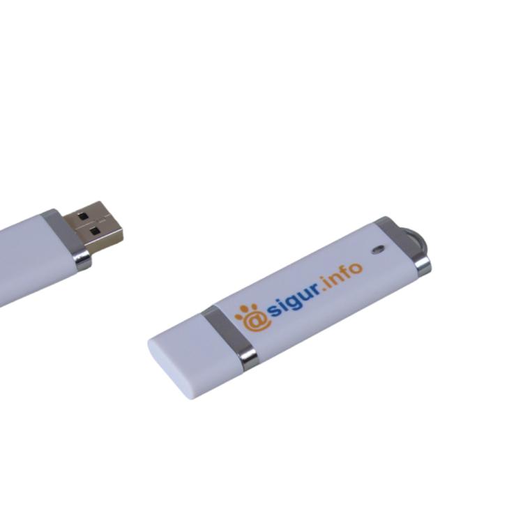 Stickuri USB clasice personalizate alb 8 GB