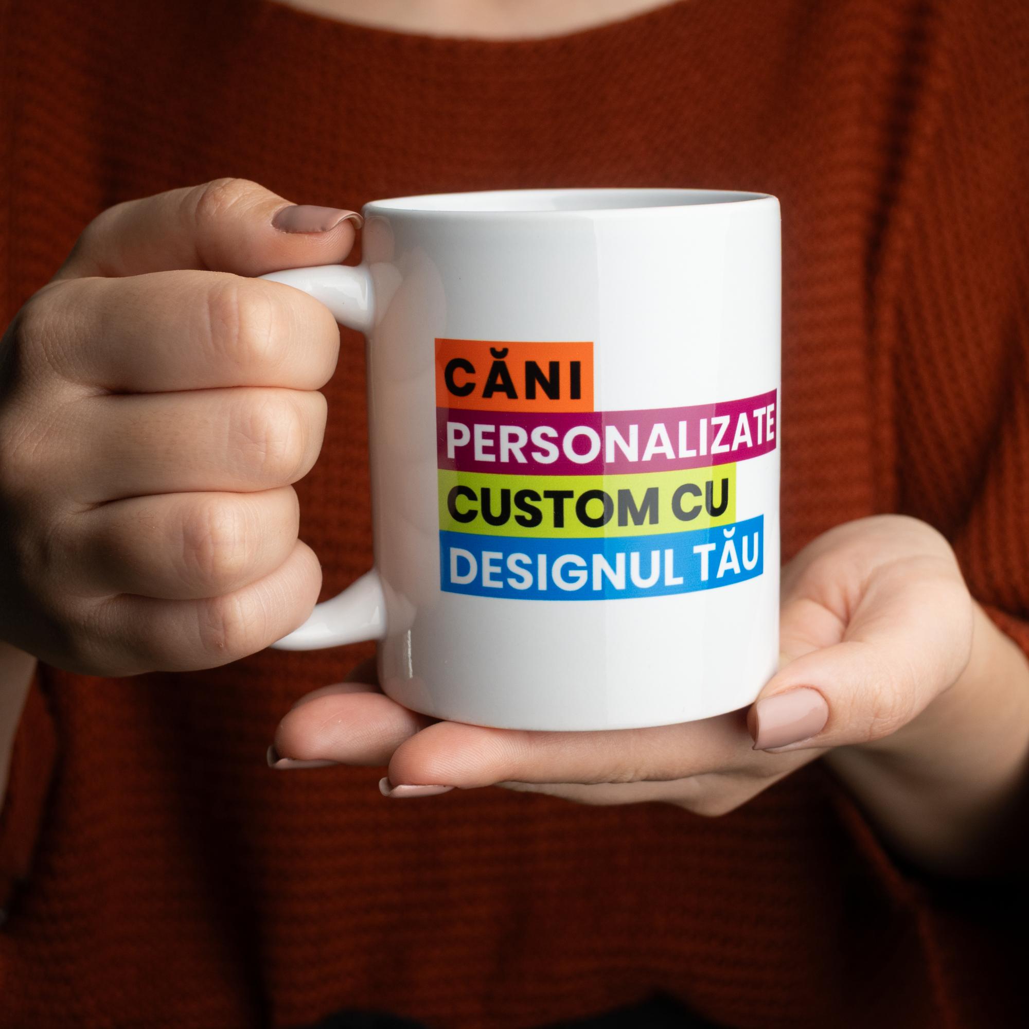 Căni personalizate Conică Albă