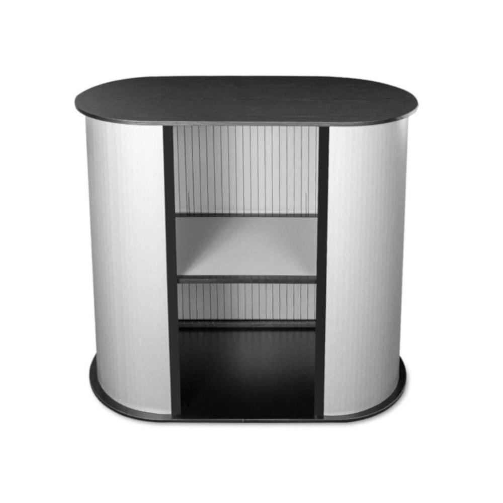 Masă sampling - promo desk, info desk, pop-up counter Promo 1 cu raft - oval