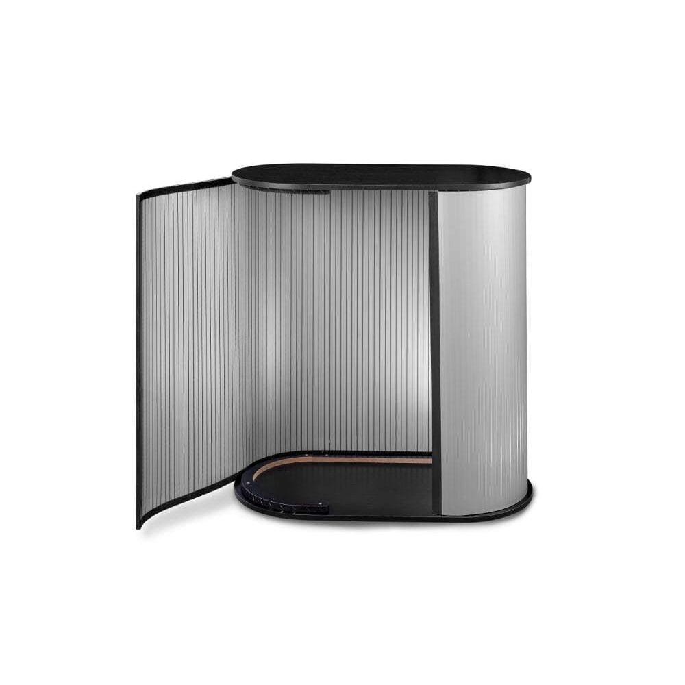 Masă sampling - promo desk, info desk, pop-up counter Promo 1 cu raft - oval