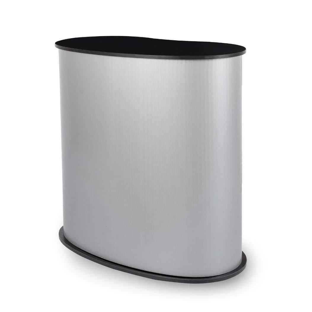 Masă sampling - promo desk, info desk, pop-up counter Promo 2 cu raft - formă „rinichi”