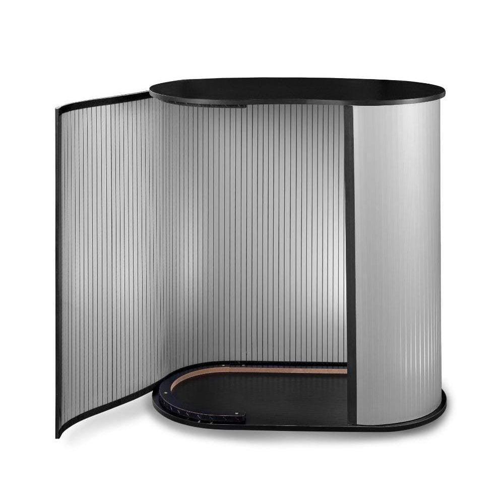 Masă sampling - promo desk, info desk, pop-up counter Promo 2 cu raft - formă „rinichi”