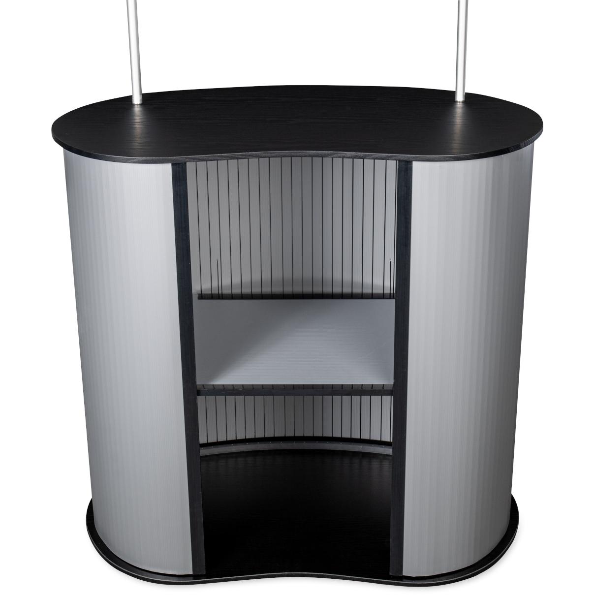 Masă sampling - promo desk, info desk, pop-up counter Promo 2 Plus cu raft