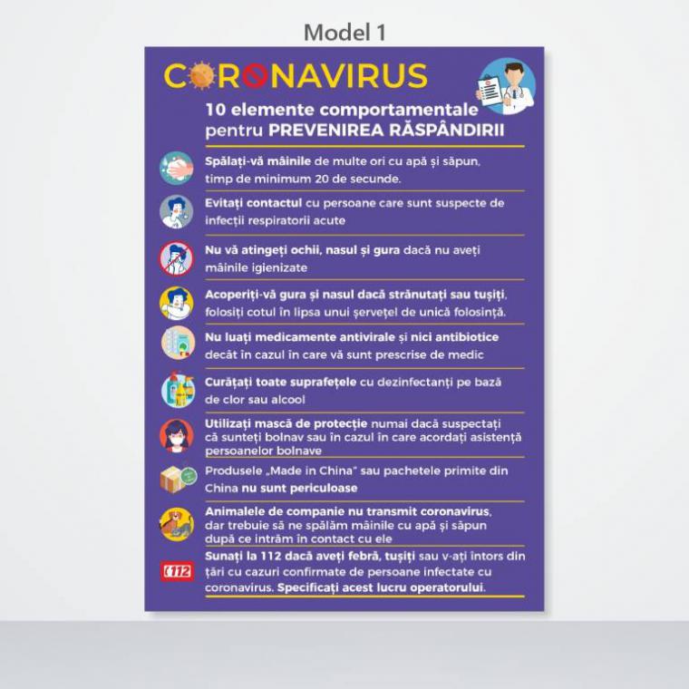 Afișe informare și prevenție COVID - 19 