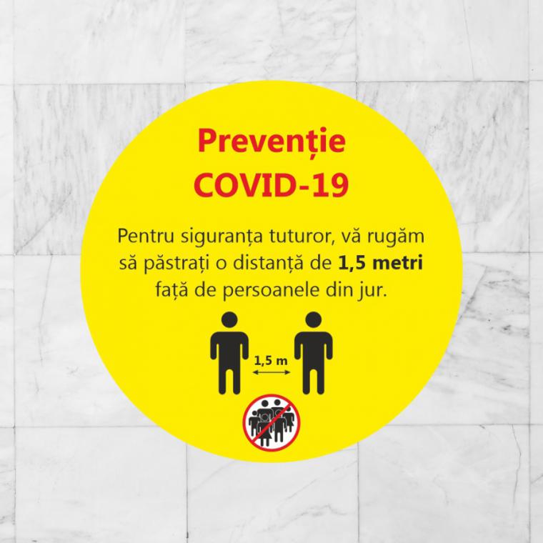 Floor stickers informare și prevenție COVID-19 