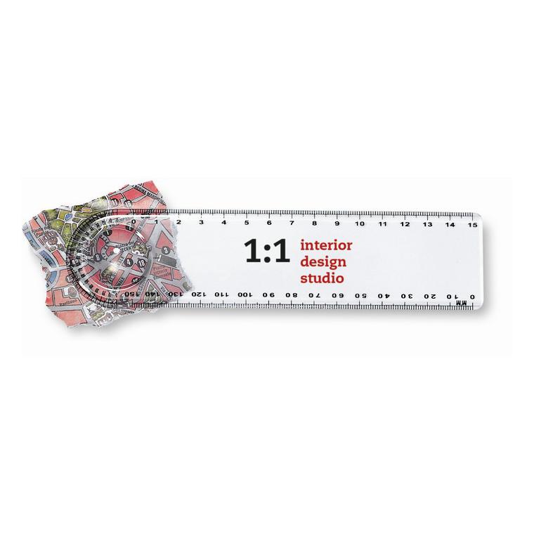 Riglă cu lupă de 15 cm, plastic LASTA Transparent