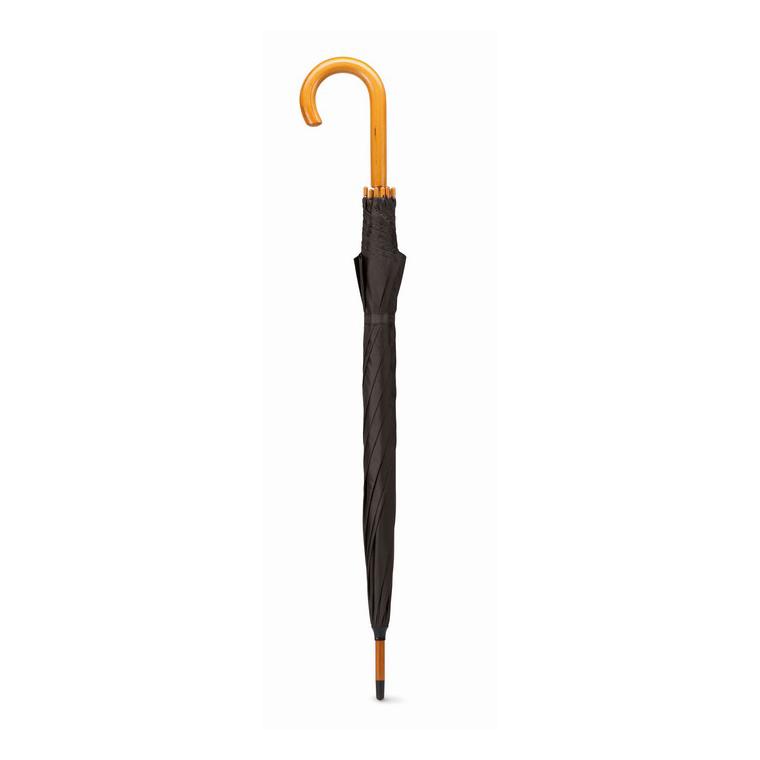 Umbrelă automată/ mâner lemn CUMULI Negru