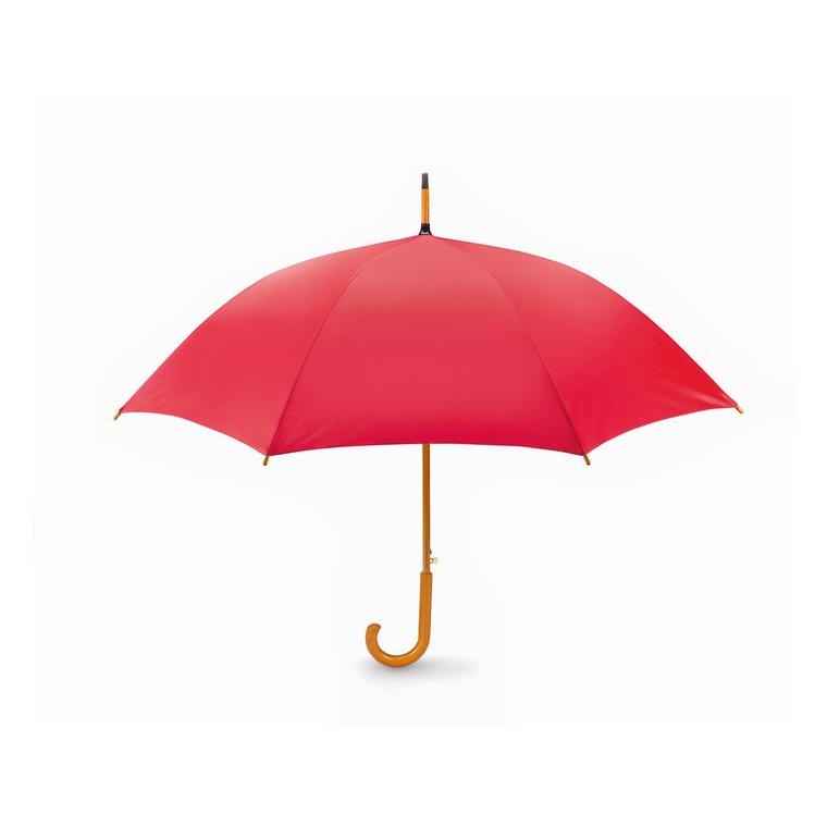 Umbrelă automată/ mâner lemn CUMULI Roșu