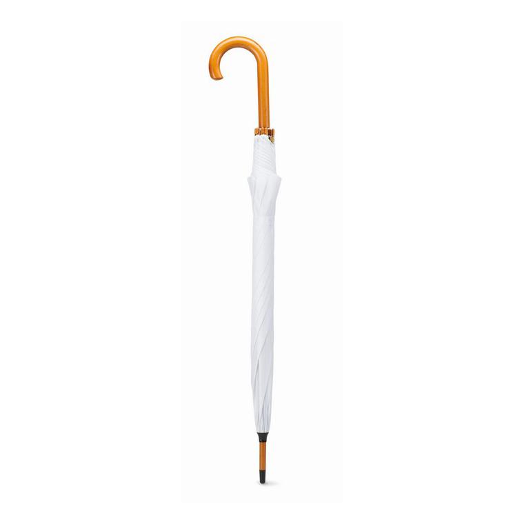 Umbrelă automată/ mâner lemn CUMULI Alb