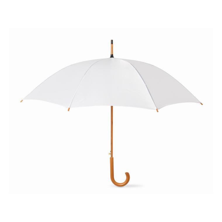 Umbrelă automată/ mâner lemn CUMULI Alb