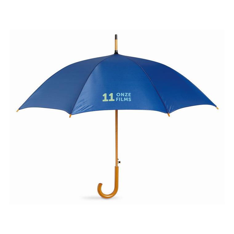 Umbrelă automată/ mâner lemn CUMULI Albastru regal