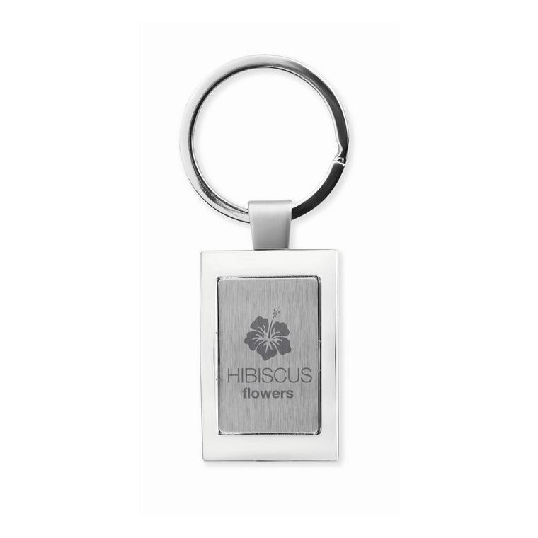 Breloc metalic dreptunghiular HARROBS Argintiu lucios