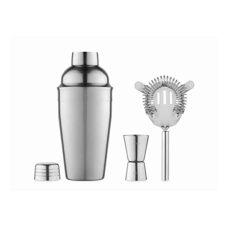 Set coctail cu shaker FIZZ Argintiu lucios