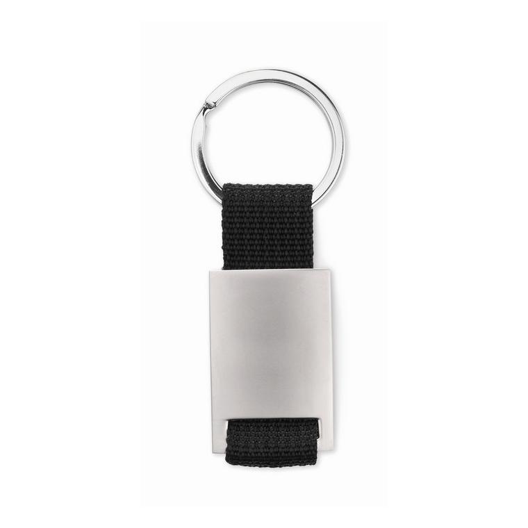 Breloc dreptunghiular metalic TECH Negru