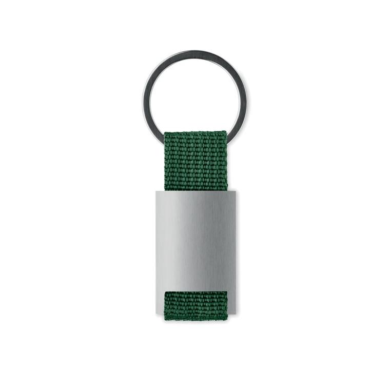 Breloc dreptunghiular metalic TECH Verde Inchis