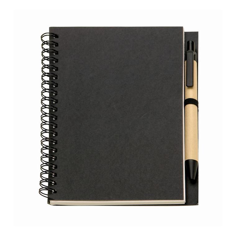 B6 Bloc notes reciclabil şi pix BLOQUERO Negru